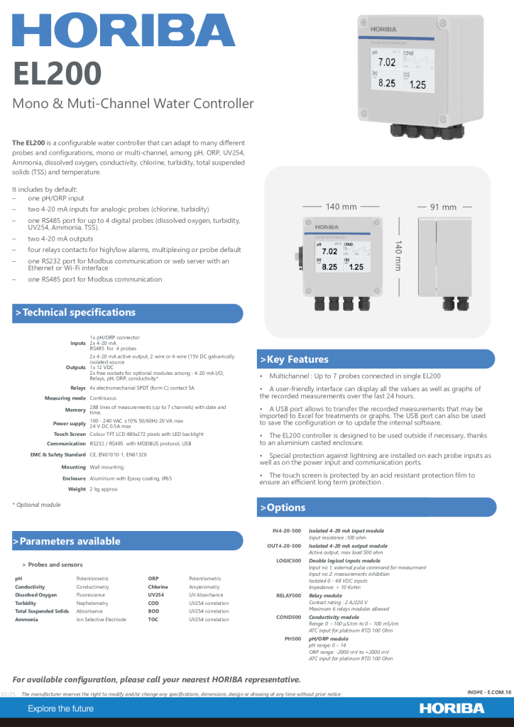 EL200 & probes DATA SHEET
